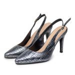 Scarpin Mule De Salto Alto Slingback Electra Preto 6021
