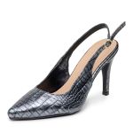 Scarpin Mule De Salto Alto Slingback Electra Preto 6021