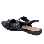 Sapatilha Slingback Rasteira Feminina Bico Fino 184201 Verniz Preto
