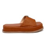 Tamanco Feminino Flatform Plataforma 23413 Rafia Caramelo