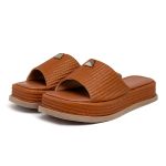 Tamanco Feminino Flatform Plataforma 23413 Rafia Caramelo