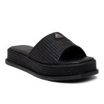 Tamanco Feminino Flatform Plataforma 23413 Rafia Preta