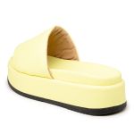 Tamanco Feminino Anabela Plataforma Salto Alto Confortável 5300 Napa Amarelo