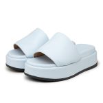 Tamanco Feminino Anabela Plataforma Salto Alto Confortável 5300 Santorine Acqua