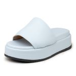 Tamanco Feminino Anabela Plataforma Salto Alto Confortável 5300 Santorine Acqua