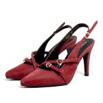 Scarpin Mule De Salto Alto Slingback 6020 Velvet Malbec