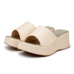 Tamanco Feminino Anabela Plataforma Salto Alto Confortável 5201 Rafia Natural