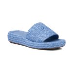 Sandalia Papete Feminina Flat Feminina em Juta Azul Hidra 183120