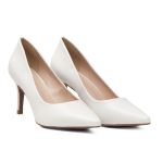 Sapato Feminino Scarpin Salto Fino Off White 183000