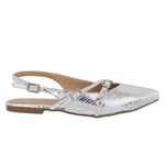 Sapatilha Slingback Rasteira Feminina Essense Prata 184101