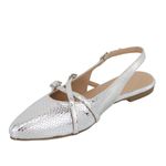 Sapatilha Slingback Rasteira Feminina Essense Prata 184101