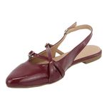 Sapatilha Slingback Rasteira Feminina 184101 Verniz Marsala