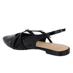 Sapatilha Slingback Rasteira Feminina 184101 Verniz Preto