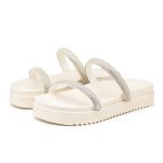 Papete Flatform Com Tiras Em Strass 199051 Off White