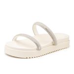 Papete Flatform Com Tiras Em Strass 199051 Off White