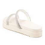 Papete Flatform Com Tiras Em Strass 199051 Off White