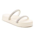 Papete Flatform Com Tiras Em Strass 199051 Off White