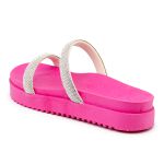 Papete Feminina Flatform Com Tiras De Strass 199051 Napa Pink