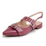 Sapatilha Slingback Rasteira Feminina Em Napa Magnólia 183010