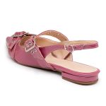 Sapatilha Slingback Rasteira Feminina Em Napa Magnólia 183010