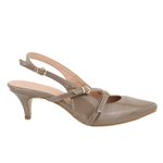 Scarpin Feminino Salto Baixo Verniz Taupe 6030