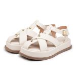 Sandália Flatform Feminina Tiras 23401 Off White