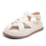 Sandália Flatform Feminina Tiras 23401 Off White