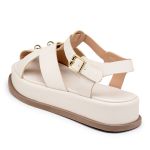 Sandália Flatform Feminina Tiras 23401 Off White