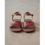 Sandália Rasteira em Couro Conhaque Goiaba