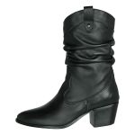 Bota Feminina Western Couro Legítimo Preto Salto Bloco Texana 8806 