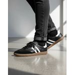 Tenis Retro em Couro Legítimo Preto