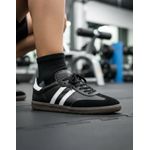 Tenis Retro em Couro Legítimo Preto