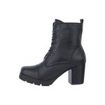 Coturno Feminino Couro Legítimo Preto Salto Alto 
