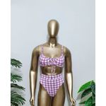 Conjunto Havana Xadrez Rosa e Branco 