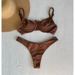 Conjunto Bahamas Asa Delta Semi Fio Marrom