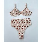 Conjunto Bahamas Hot Pants Coqueiro Marrom