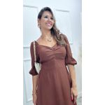 Vestido longuete Poliana manga 3/4 Ref:3551