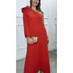 Vestido Flor um ombro só Ref:3634