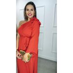 Vestido Flor um ombro só Ref:3634