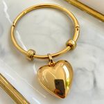 Bracelete coração maciço