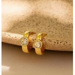 Brinco argolinha strass