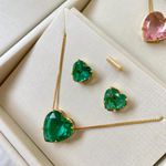 Conjunto coração zircônia 