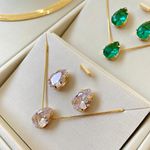 Conjunto gota zircônia minimalista