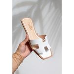 FLAT H COURO - BRANCA