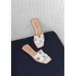FLAT H COURO - BRANCA
