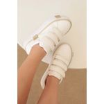  TÊNIS VELCRO BRANCO COM DOURADO - KIRA 