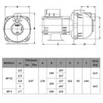 BOMBA AUTOASPIRANTE PRATIKA AP-3C 1,0CV BIVOLT DANCOR