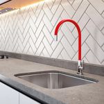 TORNEIRA COZINHA GALIFLEX VERMELHA CROMADO DOCOL