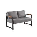 POLTRONA DECORATIVA IPANEMA 2 LUGARES LINHO CINZA