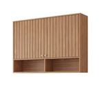 ARMÁRIO AÉREO DIVINA 120CM 2 PORTAS RIPADAS FREIJÓ